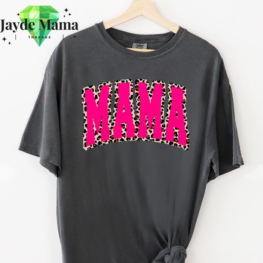 MAMA pink/leopard Tee