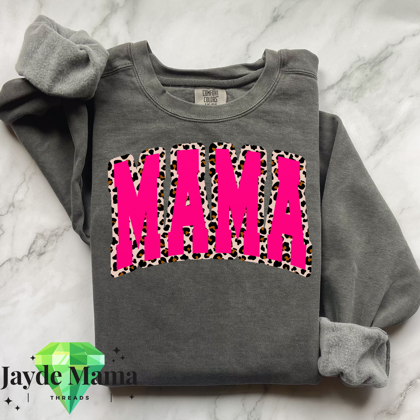 MAMA pink/leopard Sweatshirt