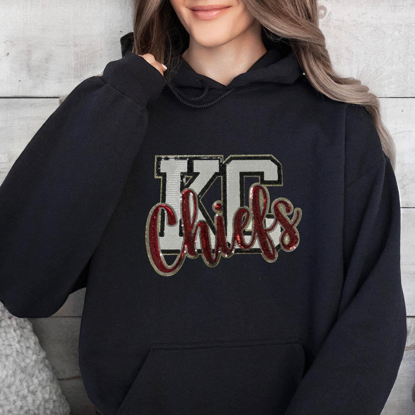 KC Chiefs Chenille Patch Sweatshirt